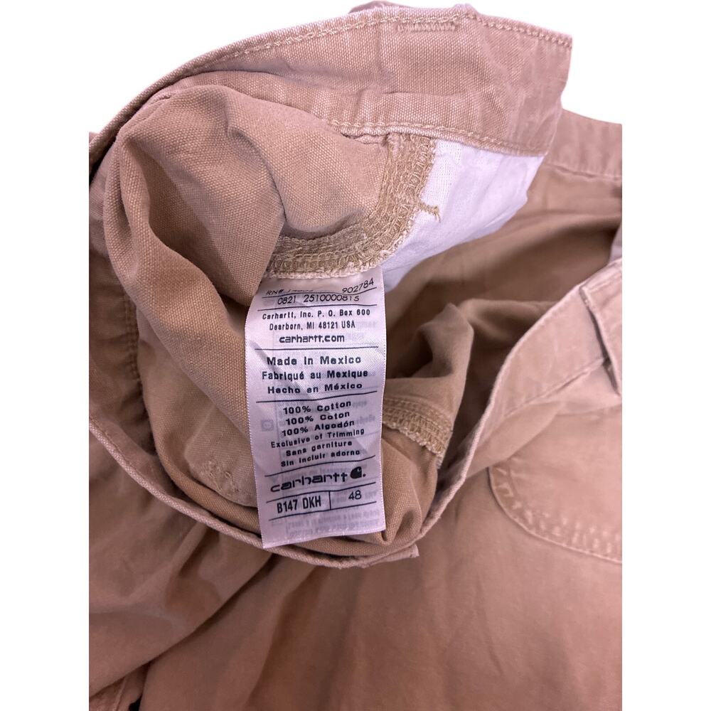 Carhartt Cargo Shorts Men 48W Beige Utility Workwear Heavy Duty Carpenter Shorts - Picture 5 of 6